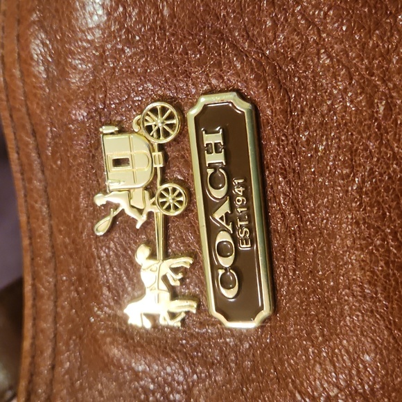 Authentic Coach Madison Maggie Brown Leather Hobo Shoulder Purse - Picture 3 of 17